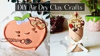 Air Dry Clay Crafts | Peach Trinket Dish & Faux Flower Bouquet