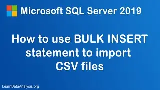 How to import CSV file into MS SQL Server using BULK INSERT statement