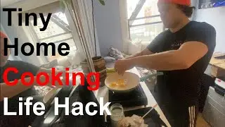 Tiny Home Cooking Life Hack - cooking in a tiny NYC apartment without a true kitchen or stove