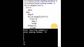 #To print prime numbers in a given interval #python #basics