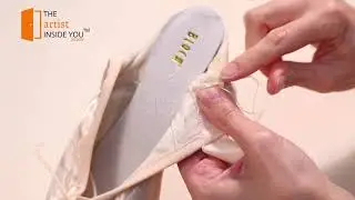 How to sew ribbons to pointe shoes by The Artist Inside You