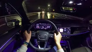 2022 Audi A3 40 TFSI quattro - POV Rainy Night Drive (Binaural Audio)