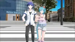 MMD - Valentine's day - Kiss me - Miku x Kaito
