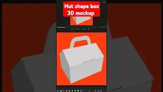 Hut shape box with handle 3D mockup | Link in Description #graphicdesigner #shorts #viralvideo