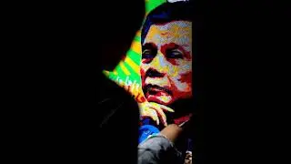 Artist creates recycled straw mural of Philippines president