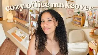 OFFICE MAKEOVER🎧 cozy workspace, matcha bar, and stream setup!