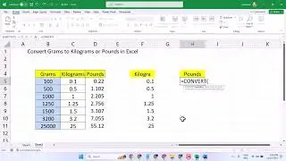 Convert Grams to Kilograms in Excel