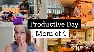 PRODUCTIVE DAY IN THE LIFE OF A MOM OF 4 | SPRING CLEANING MOTIVATION FOR MOMS 2024