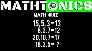 Math Quiz Question | Mathematics Quiz Questions & Solutions🧠| Logical Thinking🤔| @MathTonics