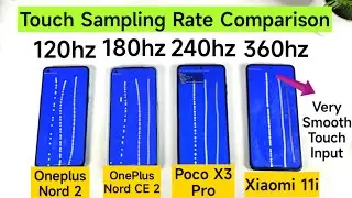 OnePlus Nord 2 vs Nord CE 2 vs Xiaomi 11i vs Poco X3 Pro Touch Sampling Rate Comparison 🔥🔥🔥