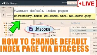 [🔴LIVE] How to change default index page via htaccess?