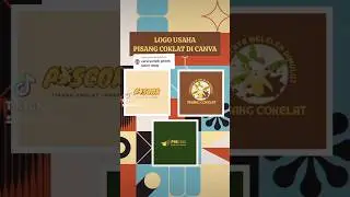 template Logo Pisang coklat di canva