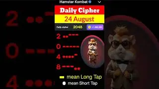 24 August Hamster Kombat Daily Cipher || Today Hamster Kombat Daily Cipher #24august#dailyciphercode