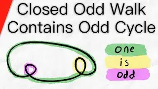 Proof: Closed Odd Walk contains Odd Cycle | Graph Theory