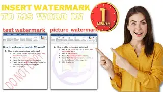 How to Add a Watermark in Word || text or picture watermark || watermark in word #howto #watermark