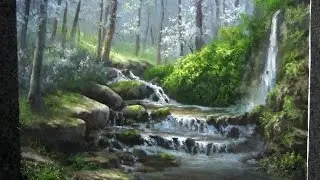 Landscape Painting | Misty Forest Creek | Paint with Kevin Hill