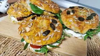 🥯 Соленые сырники или Творожные бейглы. Для сытного завтрака. Из творога не сладкая выпечка