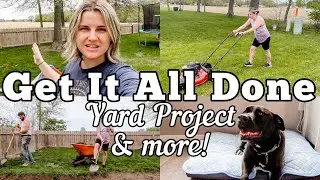 YARD WORK & DIY PROJECT IN THE BACKYARD | MOM OF 3 DAY IN THE LIFE | GET IT ALL DONE | MEGA MOM