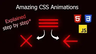 Animated Hamburger Buttons with HTML, CSS and JavaScript | CSS Animations