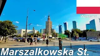 Marszalkowska St., Warsaw, Poland 🇵🇱 Summer Street Walk 2023 - 4K 60fps Walking Tour