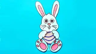 Поделка Кролик своими руками / Открытка Кродик  - символ 2023 года из бумаги/ DIY Rabbit craft