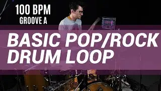 Basic Pop / Rock Drum Loop 100 BPM // The Hybrid Drummer