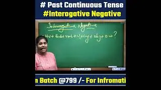 Past Continuous Tense/Interrogative Negative - Translation Batch || Neha Ma'am || Vatican Institute