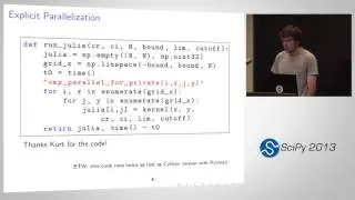 Pythran: Enabling Static Optimization of Scientific Python Programs; SciPy 2013 Presentation