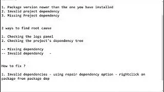 Missing Invalid activities issue | How to find and resolve / fix package dependency issues