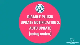 How to disable WordPress plugins update notification & auto update plugins (using codes only)? 2021!