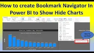 How to create Bookmark Navigator In Power BI Shoe/Hide | Show Hide Chart using Bookmark Navigator