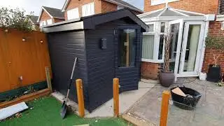 Outdoor Sauna Build - Outside cladding and shingle roof (Video 3 of 4)