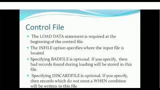 107. SQL Loader to Load Data in Database