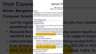 Resume that got me interviews at Amazon, Google & Microsoft