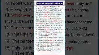Relative Pronoun Examples || list of relative pronouns || spoken english practice