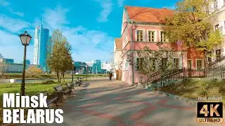 Walks in the city center Minsk, Belarus | Minsk metro | 4K