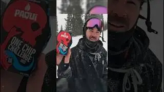 Snowboarder Tries One Chip Challenge 🌶️ #snowboarding #boardarchive #onechipchallenge