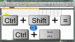 Insert row shortcut in excel