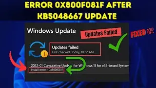 How to Fix Error 0x800f081f After KB5048667 Update!