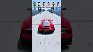 Ronaldo vs Messi vs Neymar vs Haaland vs Mbappe vs Bridge 🚗  #beamngdrive #shorts