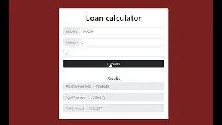 Simple Loan Calculator App using jQuery in JavaScript