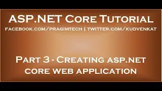 Creating asp net core web application