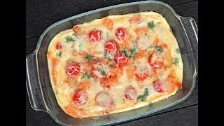 Фриттата с курицей, тыквой и сыром. Идеальный Итальянский завтрак. Frittata