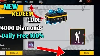 New Redeem Code Today Of Free Fire || Daily 1500 Diamonds Claim Free Redeem Code | Indian Region