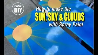 Easy Spray Paint Art Tutorial: Sun, Sky, and Clouds | Perfect for Craft Projects!