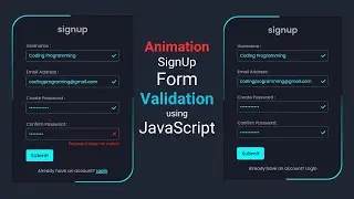 How To Make Animated Form Validation using JavaScript | Form Validation with Animation For Beginners