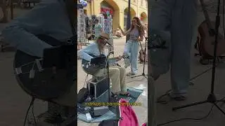 James Brown Mashup in France! - Markus K & Karolina Hartian #busking #buskers #aixenprovence