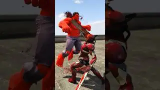 RED HULK VS IRON MAN AS CHAINSAW MAN SPIDERMAN #shorts #spiderman #redhulk #ironman #chainsawman