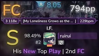 8.1⭐ ruirui | Release Hallucination - I.F. [My Loneliness Grows] 98.49% (#2 794pp FC) - osu!