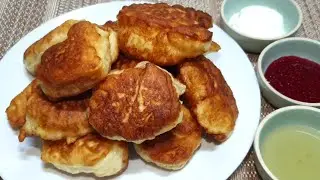 Пышные Оладьи на кефире, которые не опадают ! Простой и вкусный рецепт оладушек без дрожжей, !